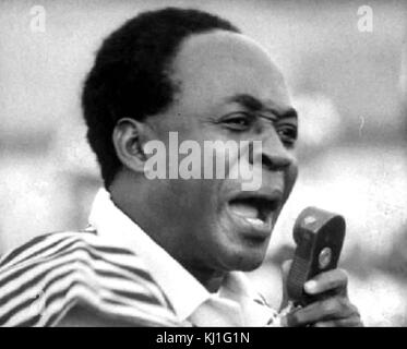 Kwame Nkrumah PC (1909-1972) führte Ghana nach der Unabhängigkeit von Großbritannien im Jahr 1957 und diente als sein erster Premierminister und Präsidenten. Nkrumah erste gewonnene Kraft als Führer der kolonialen Goldküste und hielt es, bis er 1966 abgesetzt wurde. Stockfoto