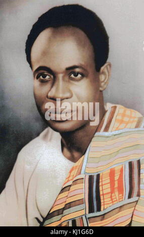 Kwame Nkrumah PC (1909-1972) führte Ghana nach der Unabhängigkeit von Großbritannien im Jahr 1957 und diente als sein erster Premierminister und Präsidenten. Nkrumah erste gewonnene Kraft als Führer der kolonialen Goldküste und hielt es, bis er 1966 abgesetzt wurde. Stockfoto