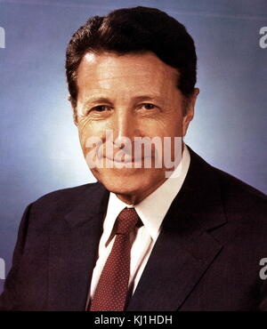 Caspar Weinberger (1917-2006), US-amerikanischer Politiker und Geschäftsmann. Als prominenter Republikaner, diente er als Verteidigungsminister unter Präsident Ronald Reagan von 1981 bis 1987 Stockfoto