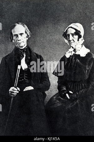 Fotografische Porträt von Henry Clay (1777-1852), ein amerikanischer Anwalt, Pflanzmaschine, Staatsmann und qualifizierte Redner, mit seiner Frau Lucretia Hart-Ton. Vom 19. Jahrhundert Stockfoto