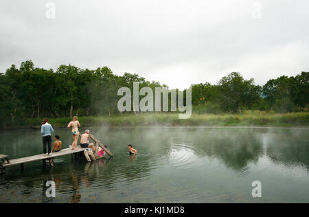 Heiße Quellen in nalychevo Naturpark, Kamtschatka, Sibirien, Russland Stockfoto