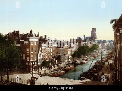 Fotomechanischen drucken auf 1900 datiert, Darstellung; Vaart, Rotterdam, Delft Stockfoto