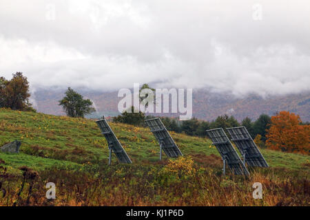 Solar Farm, Waterbury, Vt, USA Stockfoto