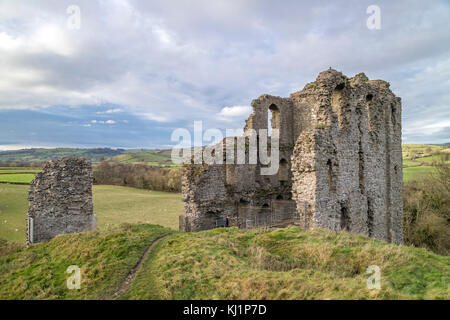 Clun Schloss, Clun, in der Shropshire Hills ANOB, Shropshire, England, Großbritannien Stockfoto