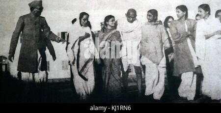 Mohandas Karamchand Gandhi 1869 - 1948), der bedeutendste Führer der indischen Unabhängigkeitsbewegung in britisch beherrschten Indien. Stockfoto