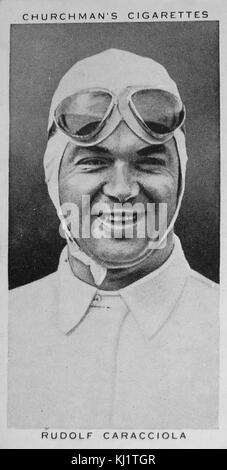 Churchman Könige von Geschwindigkeit Serie zigarette Karte, Otto Wilhelm Rudolf Caracciola (1901-1959) ein deutscher Rennfahrer. Vom 20. Jahrhundert Stockfoto