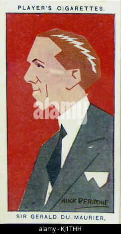 Zigarette card Player's, Sir Gerald Du Maurier (1873-1934), britischer Schauspieler, Sohn des Schriftstellers George Du Maurier und Bruder von Sylvia Llewelyn Davies. Vom 20. Jahrhundert Stockfoto