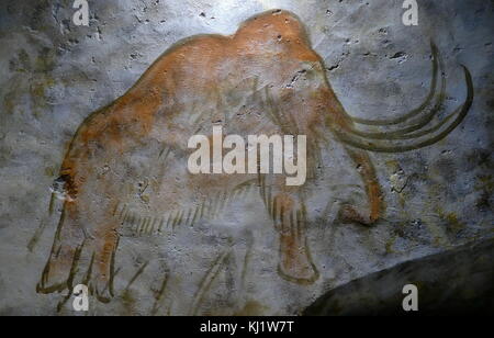 Höhlenmalereien in der Höhle von Altamira, in Kantabrien, Spanien gefunden, die aus dem oberen Paläolithikum. Stockfoto