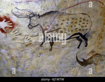 Höhlenmalereien in der Höhle von Altamira, in Kantabrien, Spanien gefunden, die aus dem oberen Paläolithikum. Stockfoto