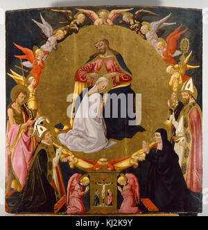 Neri di Bicci - die Krönung der Jungfrau mit Engeln und vier heiligen - Walters 37675 Stockfoto