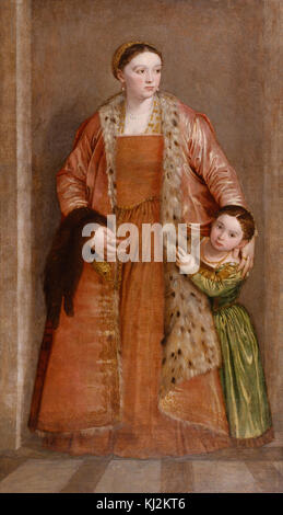 Paolo Veronese - Porträt der Gräfin Livia da Porto Thiene und ihre Tochter Deidamia - Walters 37541 Stockfoto