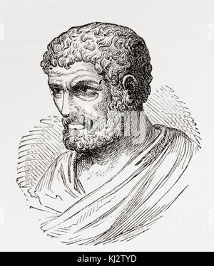 Euklid alias Euklid von Alexandria, ca. 325 v. Chr. - ca. 270 v. Chr. Griechischer Mathematiker, oft als Begründer der Geometrie und Vater der Geometrie bezeichnet. Aus Ward and Lock's Illustrated History of the World, veröffentlicht um 1882. Stockfoto