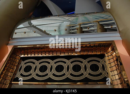 Design Detail im Zwischengeschoss der Lobby des Burj Al Arab Hotel, Dubai Stockfoto