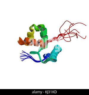 Die Abbildung zeigt das PBB-Protein ARID1A (Polymerase-Associated Factor 1), ein Schlüsselelement bei der Regulation der Genexpression. Es spielt eine bedeutende Rolle bei der Chromatinumwandlung und der Regulierung der Transkription in menschlichen Zellen. Stockfoto