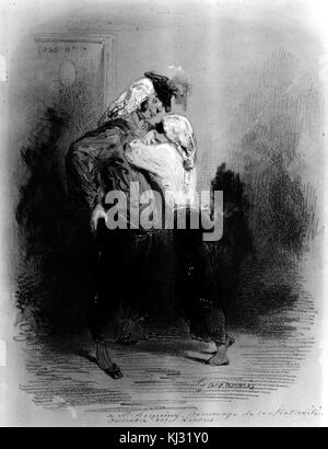 Paul Gavarni - Mann und Frau im Kostüm - Walters 371461 Stockfoto