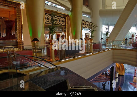 Mezzanine Lobby des Burj Al Arab Hotel, Dubai Stockfoto