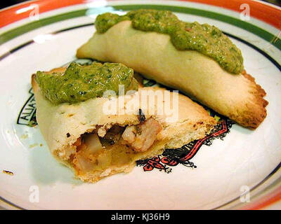 Empenadas Food Dinner chimchurri Sauce Stockfoto