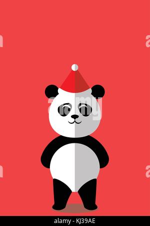 Panda Mütze - Weihnachten Freunde Serie Stock Vektor