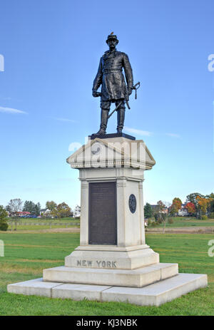 Abner Doubleday Denkmal an der Gettysburg National Military Park, Pennsylvania. Stockfoto