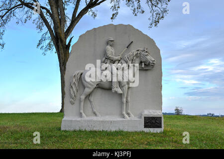 17 Pennsylvania Kavallerie Denkmal an der Gettysburg National Military Park, Pennsylvania. Stockfoto