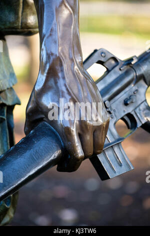 Detail der drei Soldaten (Die drei Soldaten) Statue, Vietnam Veterans Memorial, die National Mall, Washington, D.C., Vereinigte Staaten von Amerika, USA. Stockfoto