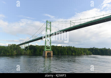 Die Thousand Islands Bridge. Eine internationale Brücke System 1937 über den Sankt-Lorenz-Strom Anschluss Northern New York in der Einheit konstruiert Stockfoto