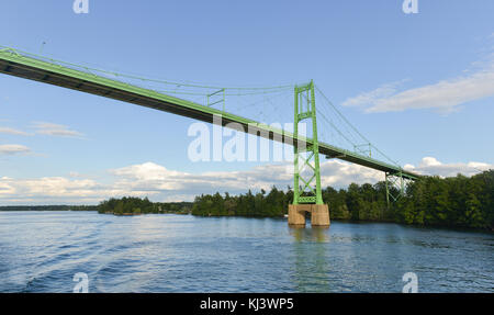 Die Thousand Islands Bridge. Eine internationale Brücke System 1937 über den Sankt-Lorenz-Strom Anschluss Northern New York in der Einheit konstruiert Stockfoto