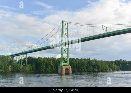 Die Thousand Islands Bridge. Eine internationale Brücke System 1937 über den Sankt-Lorenz-Strom Anschluss Northern New York in der Einheit konstruiert Stockfoto