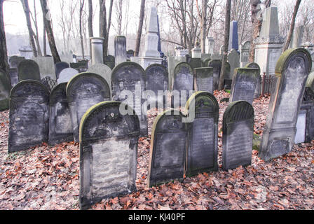 Alte Gräber an der historischen jüdischen Friedhof, Okopowa- Straße in Warschau, Polen Stockfoto