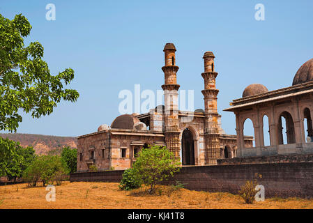 Außenansicht von Kevada Masjid (Moschee), UNESCO geschützten Champaner - Papagadh Archäologischen Park, Gujarat, Indien Stockfoto