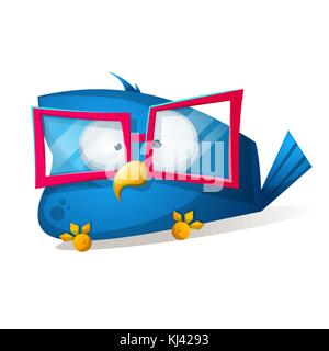 Lustiger Vogel in der Sonnenbrille. Cartoon Illustration. Stock Vektor