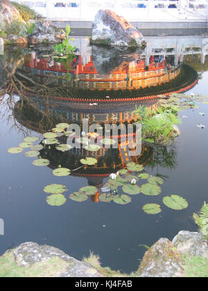 Der Tempel in Epcot China ist ein architektonisches Merkmal im Epcot Freizeitpark, der sich in Walt Disney World befindet. Es ist Teil des World Showcase und bietet Besuchern ein kulturelles Erlebnis und Reflexion über das chinesische Erbe. Stockfoto