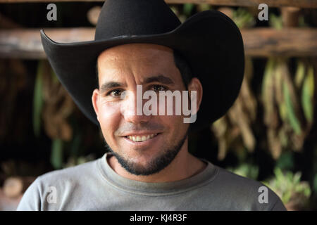 Tabak Landwirt, Pinar del Rio, Kuba Stockfoto
