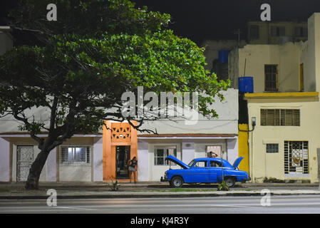 Nachtaufnahme Vedado Havanna Stockfoto