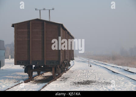 Konzentrationslager Auschwitz - Eisenbahn und Lkw Stockfoto