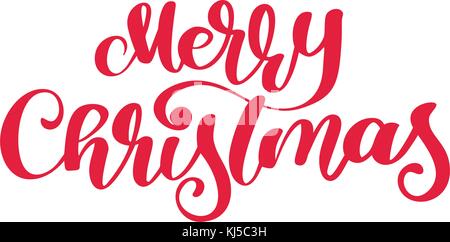 Text frohe Weihnachten handgeschriebene Kalligraphie Schrift. handgefertigte Vector Illustration. Spaß Pinsel Tinte Typografie für Foto Overlays, t-shirt Drucken, Flyer, Plakat design Stock Vektor