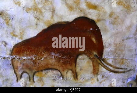 Höhlenmalereien in der Höhle von Altamira, in Kantabrien, Spanien gefunden, die aus dem oberen Paläolithikum. Stockfoto