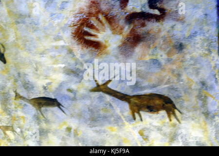 Höhlenmalereien in der Höhle von Altamira, in Kantabrien, Spanien gefunden, die aus dem oberen Paläolithikum. Stockfoto