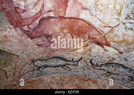 Höhlenmalereien in der Höhle von Altamira, in Kantabrien, Spanien gefunden, die aus dem oberen Paläolithikum. Stockfoto