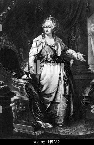 Portrait von Katharina die Große (1729-1796) Herrscher von Russland. Vom 18. Jahrhundert Stockfoto