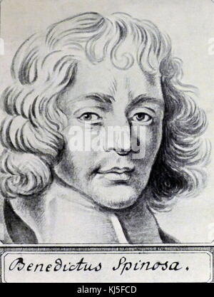 Portrait von Baruch Spinoza (1632-1677) eine niederländische Philosoph der sephardischen/portugiesischer Herkunft. Vom 17. Jahrhundert Stockfoto