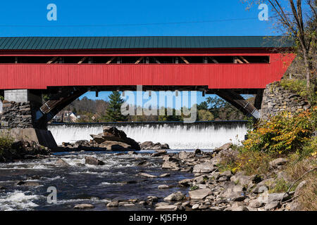 Taftville gedeckte Brücke, Vermont, USA Stockfoto