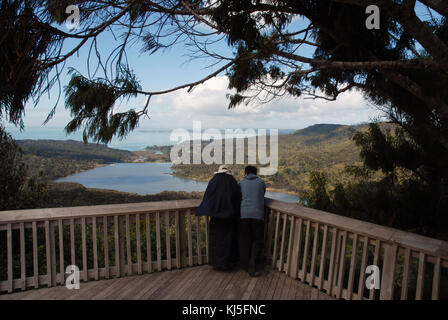 Arataki Nature Center entfernt, Arataki Besucherzentrum, Waitakere Ranges Regional Park, in der Nähe von Auckland auf der Nordinsel Neuseelands. Stockfoto