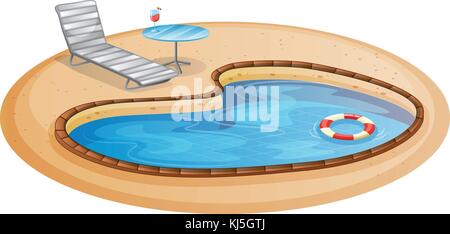 Abbildung: einen Swimmingpool auf einem weißen Hintergrund Stock Vektor