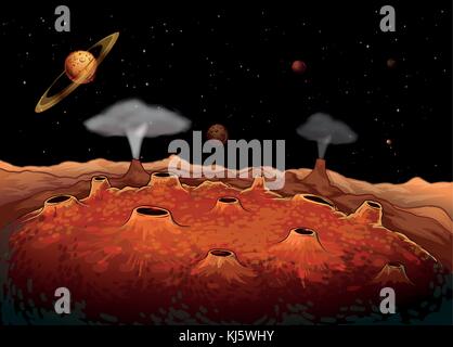 Abbildung: Die Planeten im Universum Stock Vektor