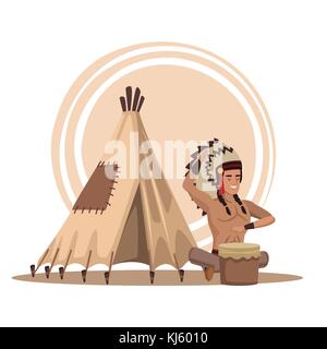 American indians Karikatur Stock Vektor