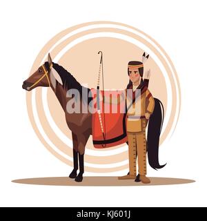 American indians Karikatur Stock Vektor