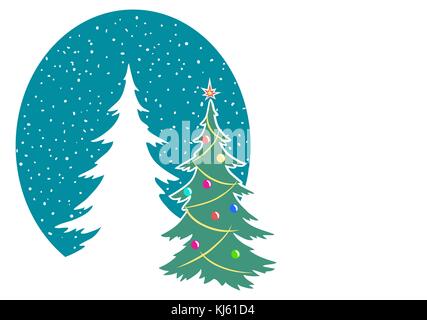 Neues Jahr und Frohe Weihnachten Gruß Poster, Aufkleber, Symbol Stock Vektor