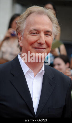 NEW YORK, NY - 11. Juli: Alan Rickman besucht die New York Premiere von "Harry Potter und die Heiligtümer des Todes: Teil 2" in der Avery Fisher Hall, das Lincoln Center am 11. Juli 2011 in New York City People: Alan Rickman Stockfoto