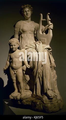 Erato, Muse der Lyrik. Die hadriansvilla, Tivoli, Italien. 130-150. Marmor. römische Kopie. Königin Christina von Schweden Sammlung. Prado Museum. Madrid. Spanien. Stockfoto